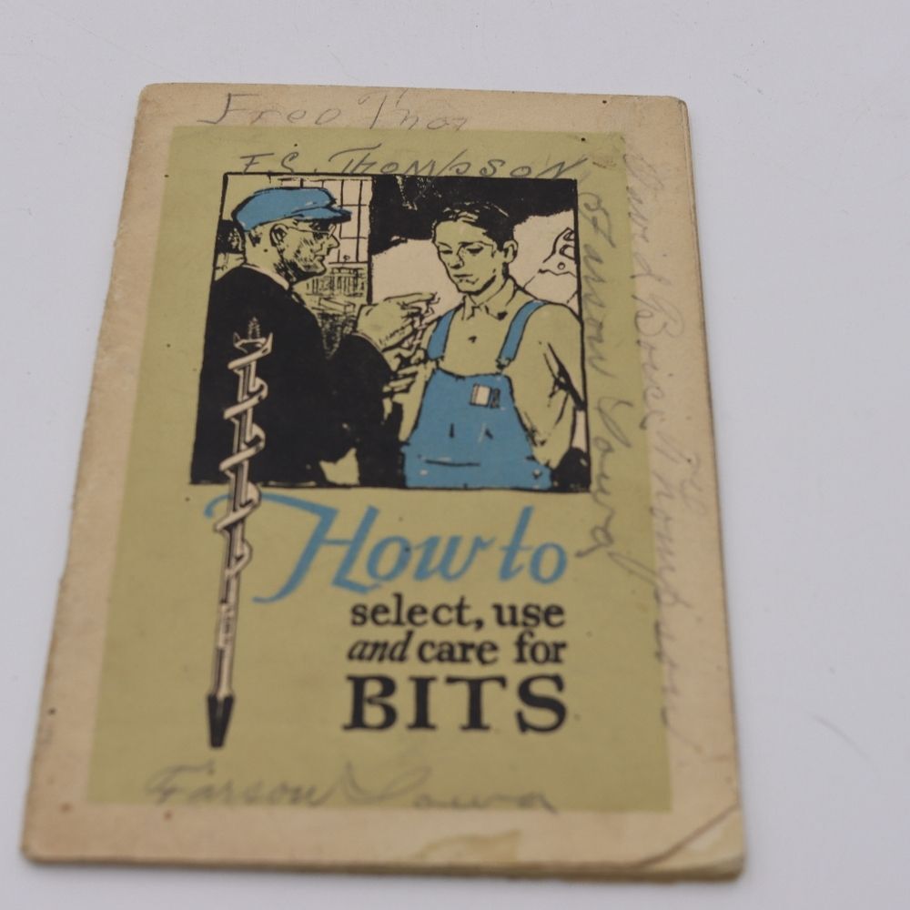 Vintage 1926 Handyman Booklet How To Care For Drill Bits Dad Gift